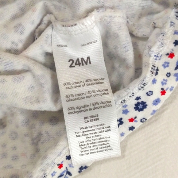 child of mine blue floral graphic swing tank top 24 months baby girl - Picture 4 of 6